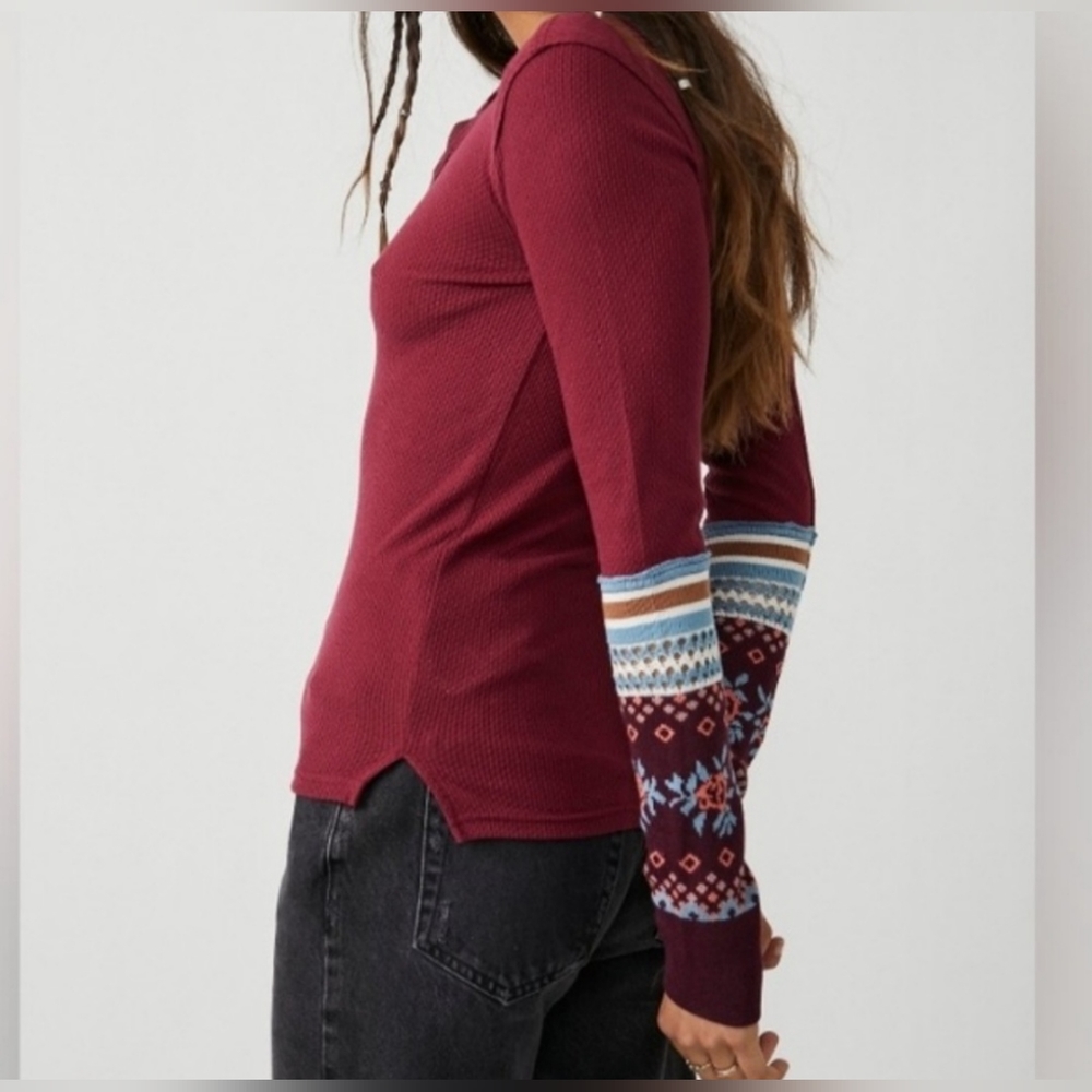 NWT Free People Mikah Layering Cuff Wine Combo Size S - Picture 3 of 5